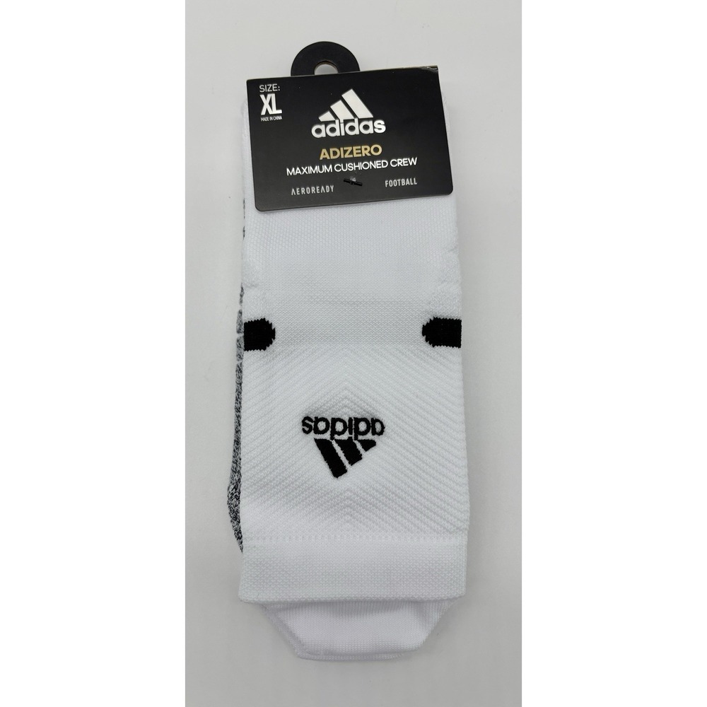 adidas Adizero Maximum Cushioned Crew Football Socks XL White/Black